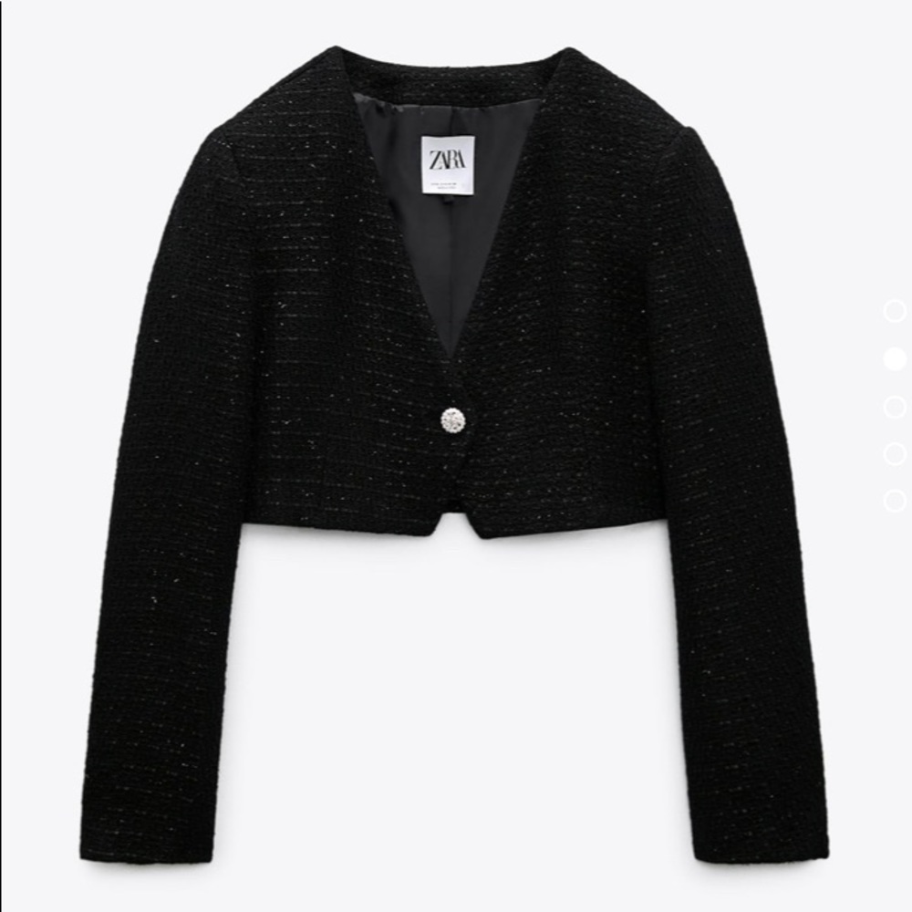 Zara Textured Blazer Black S 4661/713 NWT